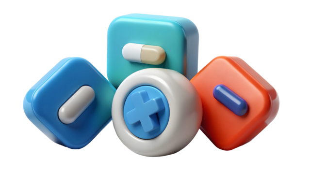 3d Medical and Healthcare Icon Set Isolated on transparent Background