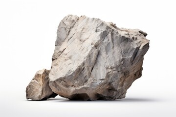 Obraz premium Rock mineral white background paleontology.