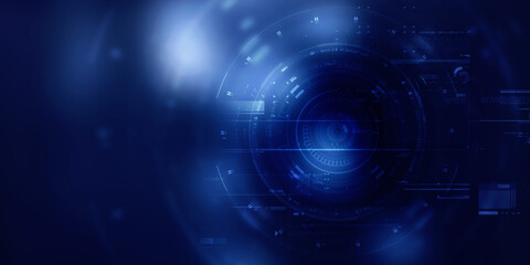 2d illustration Abstract futuristic electronic circuit technology background
