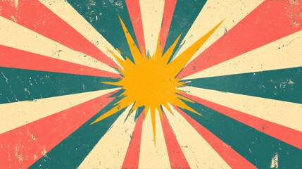 Vibrant Sunburst Retro Background Design