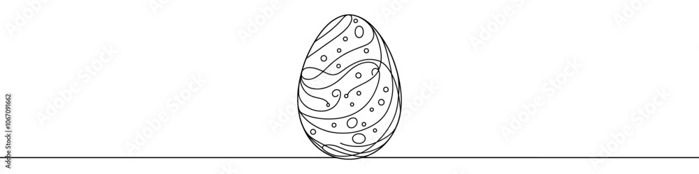 Poster minimalist continuous one line drawing creating a simple egg. vector illustration.