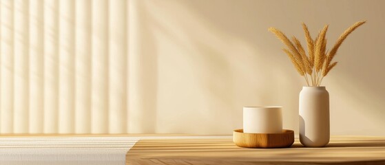 Warm, cozy room with soft lighting, neutral tones, and a peaceful aesthetic