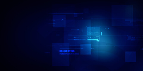 2d illustration Abstract futuristic electronic circuit technology background
