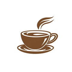 Obraz premium A simple illustration of a coffee cup with steam rising from it.