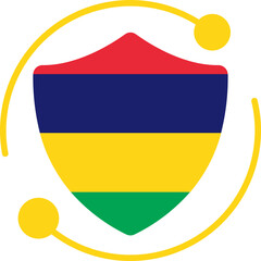 Security Icon in Mauritius Flag