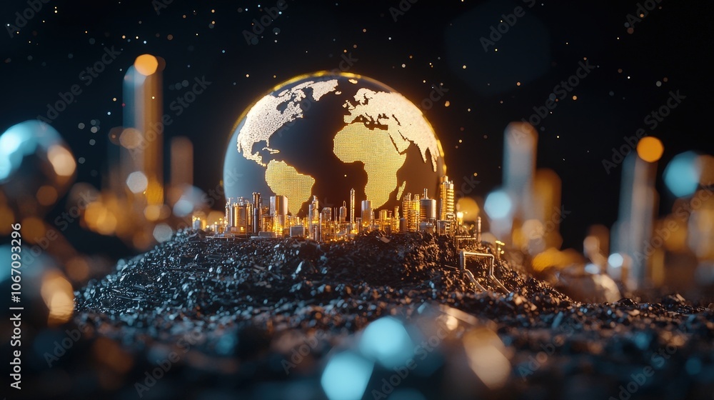 Poster global mining output, displaying main regions and key resources
