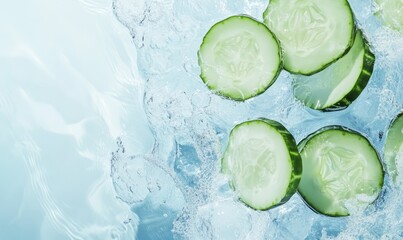 Minimal design concept for a summer refreshment menu, featuring a border of light, airy colors
