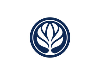 logo circle with a modern minimalist tree in the middle