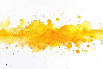 Abstract Watercolor Splashes in Yellow and Orange