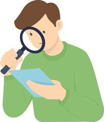 close examination or scrutiny of a document, Document Analysis, The person is wearing a long-sleeved shirt and is carefully examining the document.