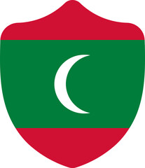 Fototapeta premium Shield Shape of Maldives Flag