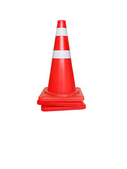 Orange traffic cone PNG transparent.