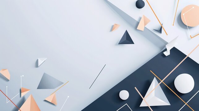 Minimalist Geometric Shape Display Wall - an elegant and contemporary visual. The minimalist design creates a clean and sophisticated backdrop for various displays.