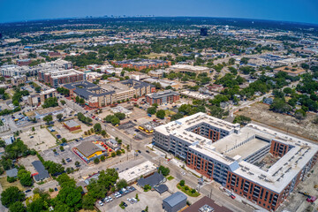 Aerial View of Downtown, Plano Texas in the DFW Metro