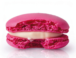 macaron, coupé, demie, rouge, isolé, aliment, blanc, rose, dessert, bonbon, gros plan, fruit, frais, délicieux, macro, couleur, glace, beauté, sain, abstrait,  sucre, gros plan,