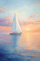 sailboat at sunset