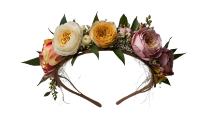 flower headband on transparent background (PNG)
