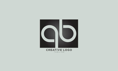 QB Abstract initial monogram letter alphabet logo design