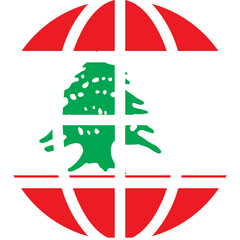 Lebanon Flag On world icon