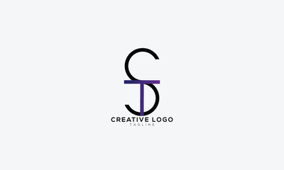ST TS CTS TCS  Abstract initial monogram letter alphabet logo design