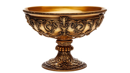 Opulent and Luxurious Golden Chalice Isolated on a Clean White Background,Ideal for High-End Photo Imagery Representing Wealth,Exclusivity,and Prestigious Ceremonial Concepts.