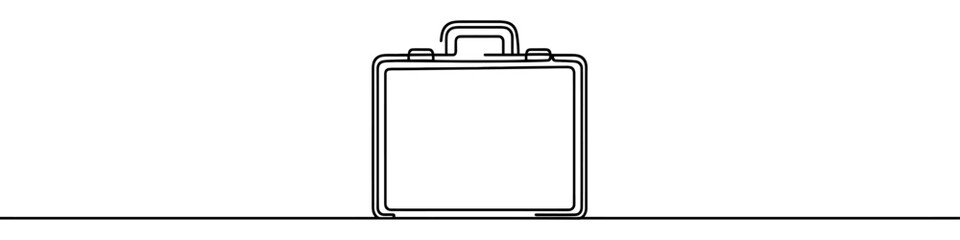 Minimalist continuous one line drawing of business bag or briefcase. Ideal for business and finance concepts