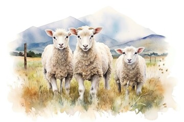 Fototapeta premium Sheep livestock outdoors animal.