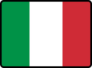 Fototapeta premium Italy Flag Smooth rectangle icon