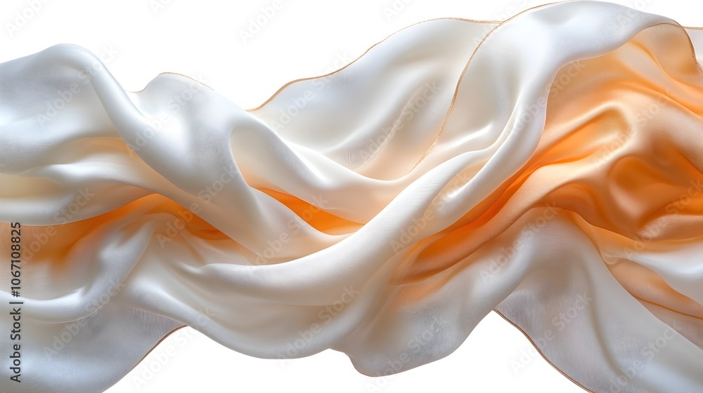 Leinwandbilder swirling waves of ethereal orange and beige hues flowing in an elegant abstract composition,creating