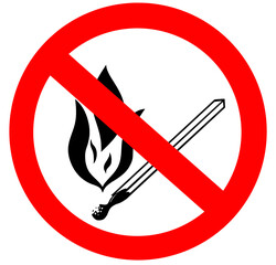 No open flames and smoking prohibited sign