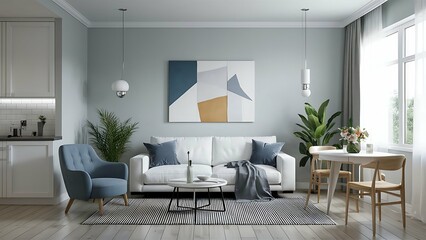 modern living room with fireplace
