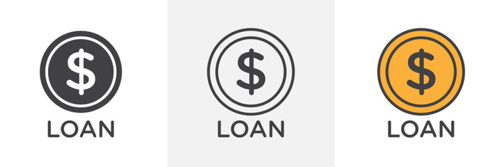 Obraz premium Loan icon in black and colored style.