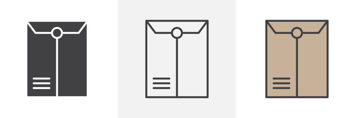 Document envelope icon in black and colored style.