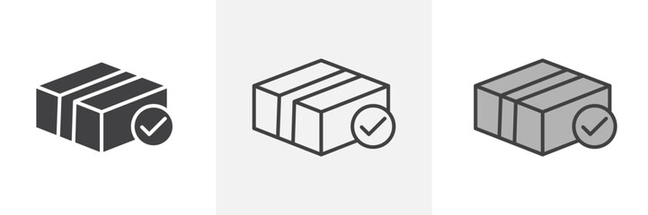 Order receive icon in black and colored style.