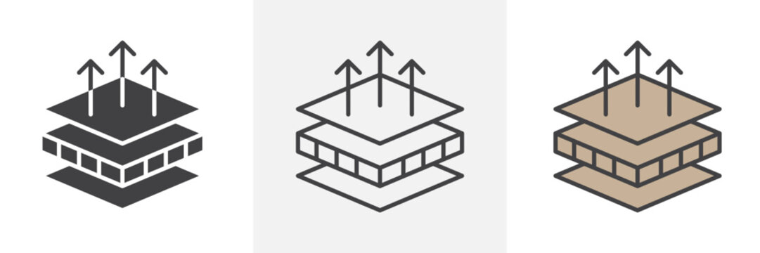 Insulation icon in black and colored style.