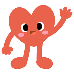 Red Hearts funny cartoon, Boy characters. Valentines day