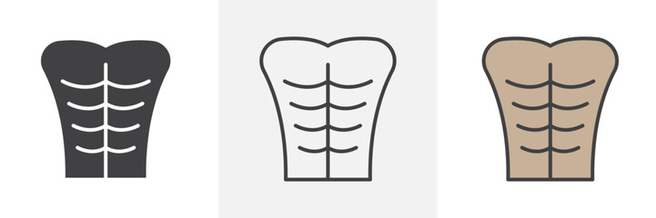 Abs icon in black and colored style.