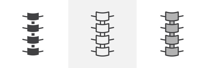 Spinal column icon in black and colored style.