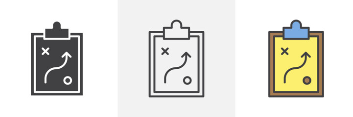 Tactics icon in black and colored style.