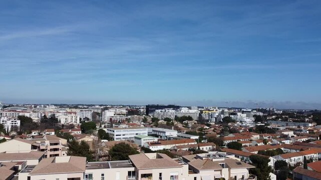 Drone 4k Aerial View of Montpellier, Centre Ville MTP, Nouvelle Mairie Drone