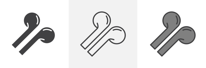 Air pods icon in black and colored style.