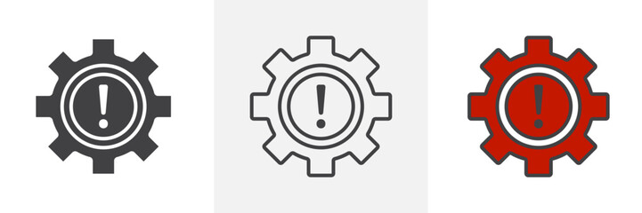 Failure icon in black and colored style.