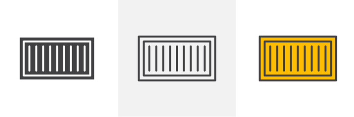 Container icon in black and colored style.