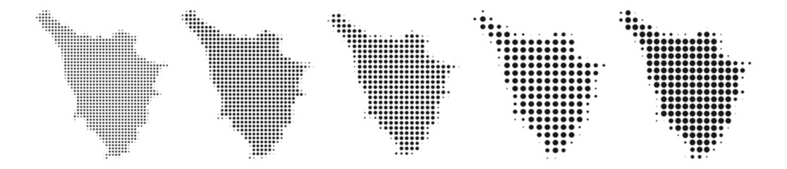 Tuscany Italy map halftone in different sizes