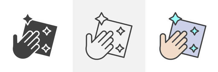 Clean icon in black and colored style.