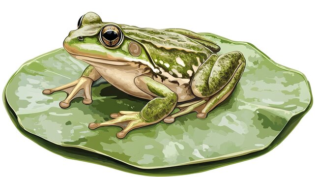 recommend clip art: A clipart of a frog on a lily pad.