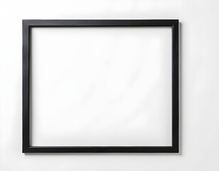 Obraz premium Black picture frame on white background, line frame 