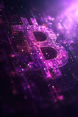 Cinematic Bitcoin Logo with Vibrant Colors