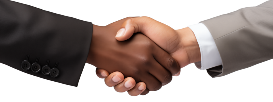 Businessmen making a handshake. Businessman handshake close up. Handshake with partner. PNG transparent.
