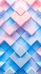 Obraz premium Colorful 3D cubes in varying shades of blue and pink create a dynamic abstract background.
